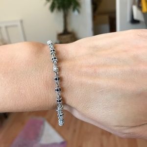 Judith Ripka Black Gemstone and Diamond Bracelet